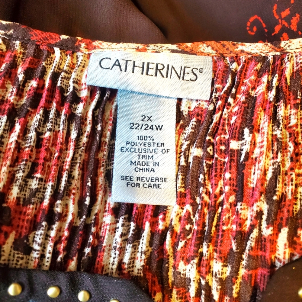 Catherines Boho Paisley Tunic Top 2X  EUC - Picture 7 of 8